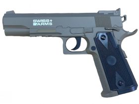 Swiss Arms 1911 4.5mm/.177 Co2 Pistol TAN (Non-Blowback - Polymer - Cybergun - 288764)